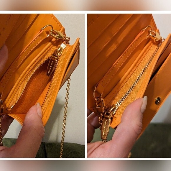 Charles & Keith Orange and Beige Woven Wallet - Picture 7 of 10